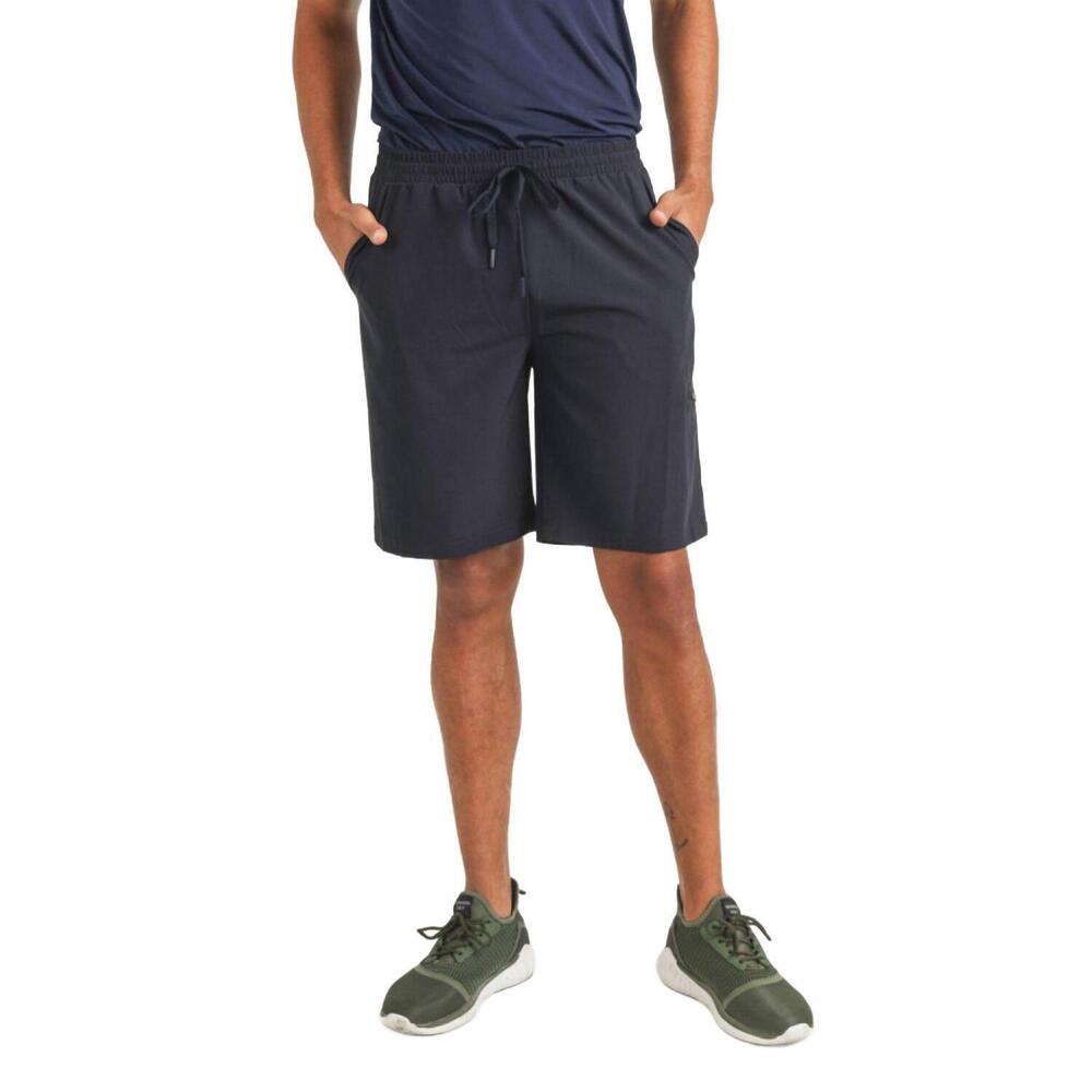 NEW MONO B active drawstring shorts with zippered pouch in navy
